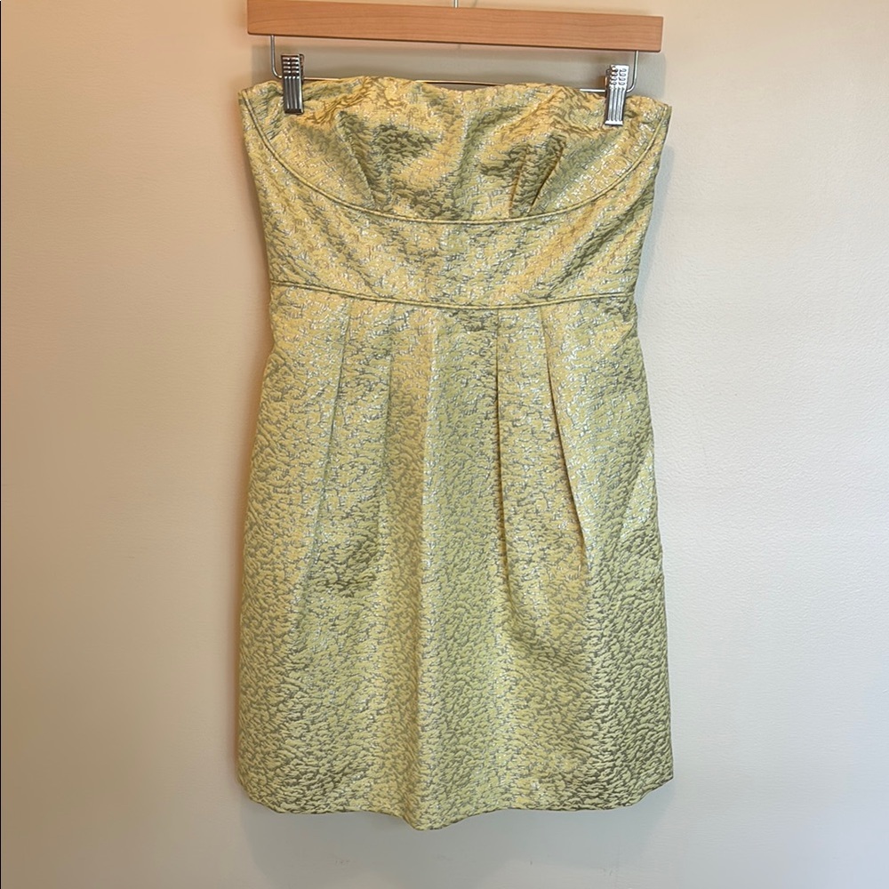 BCBGMaxAzria yellow strapless dress in great condition!